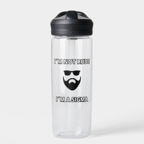 Im not rude Im a Sigma Cool beard design Water Bottle