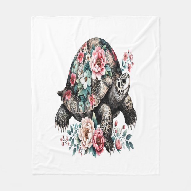 I’m not slow i’m a turtle fleece blanket (Front)