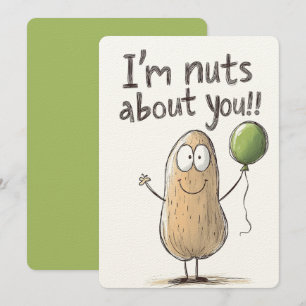 I’m Nuts About You – A Goofy Peanut and Balloon Invitation