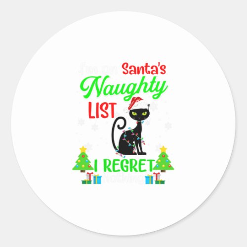 i m on santa s naughty list cute christmas santa b classic round sticker