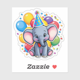 I’m ONE-derful! – Baby Elephant Birthday Joy Sticker