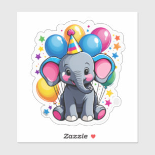 I’m ONE-derful! – Baby Elephant Birthday Joy Sticker