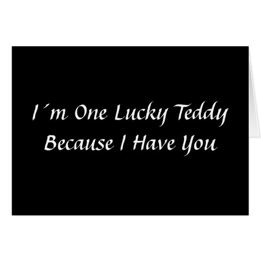I´m One Lucky Teddy (txt) Cards (Front Horizontal)