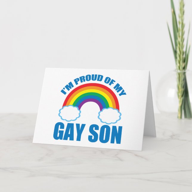 I’m Proud of My Gay Son LGBTQ Mom Dad Parent Card (Front)