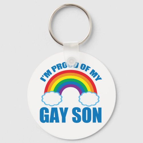 Im Proud of My Gay Son LGBTQ Mom Dad Parent Keychain