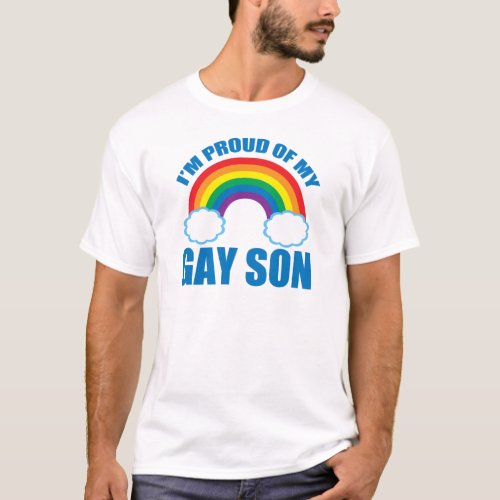Im Proud of My Gay Son LGBTQ Supportive Dad T_Shirt