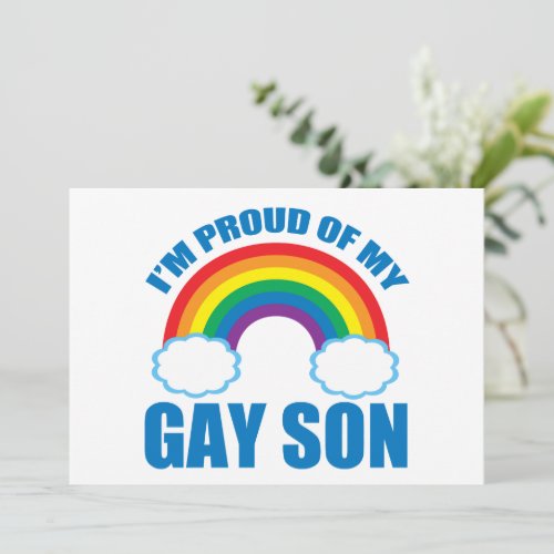 Im Proud of My Gay Son Mom Dad Pride Rainbow Card