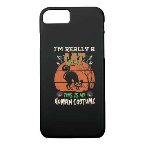 i_m_really_cat_this_is_my_human_costume_halloween_ iPhone 87 case