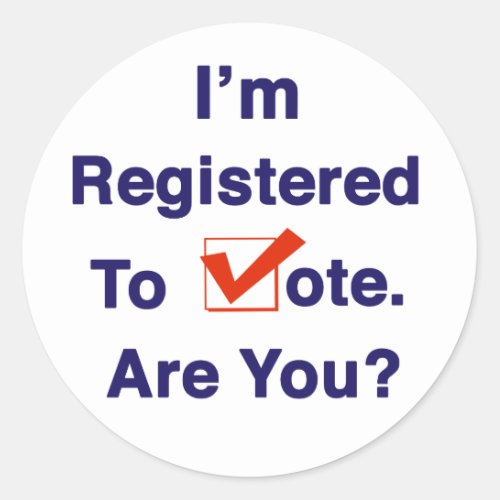 Im Registered to Vote 2024 Classic Round Sticker