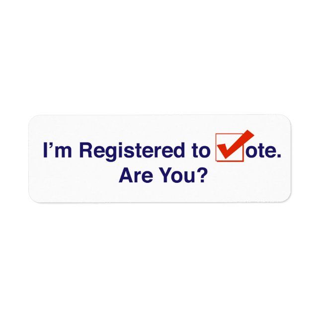 I’m Registered to Vote 2026 Label (Front)