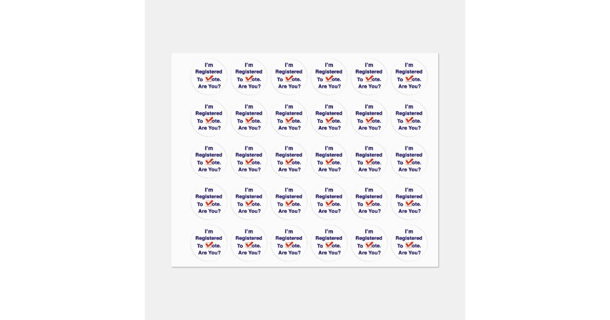 I’m Registered to Vote 2026 Labels | Zazzle