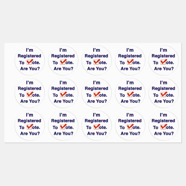 I’m Registered to Vote 2026 Labels (Sheet)
