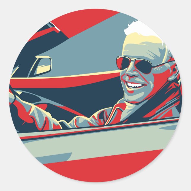 I’M RIDIN WITH BIDEN CLASSIC ROUND STICKER (Front)