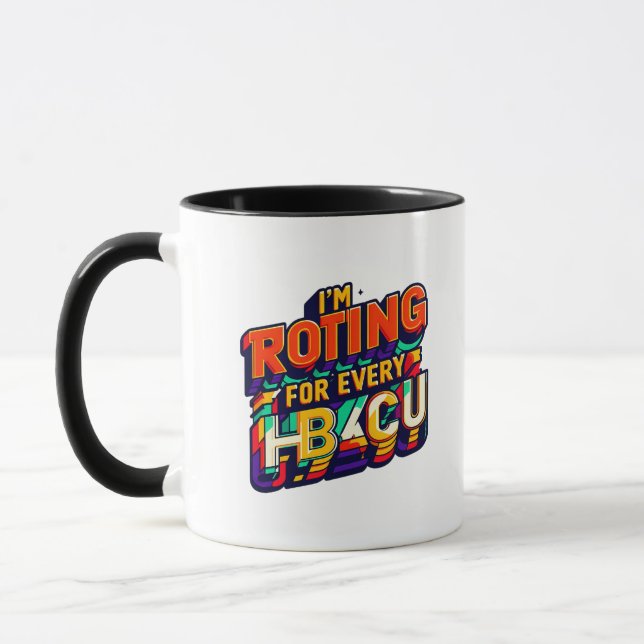 I’m Rooting For Every HBCU – Bold Black College Pr Mug (Left)