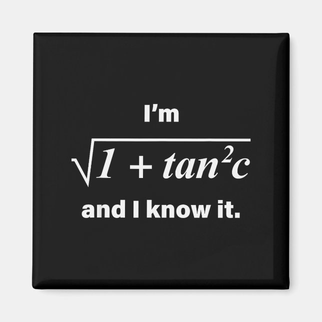I’m Sec C And I Know It Funny Math Pun Math Lover  Magnet (Front)