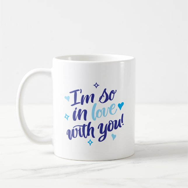 I’m So In Love With You Navy & Aqua Mug (Left)