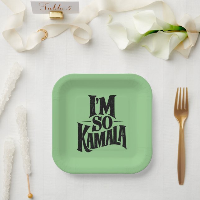 I’m so Kamala Brat Green Meme  Paper Plates (Wedding)