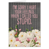 “I’m Sorry I Hurt Your Feelings” Chalkboard Card (Front)