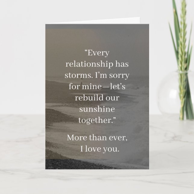 I’m Sorry Relationship Card | Elegant Apology (Front)