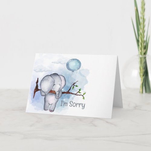 Im Sorry Sad Elephant Card