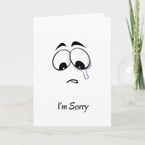 Im Sorry Sad Face Card