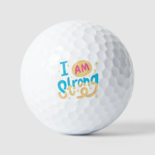 I’m Strong Motivational Typography Design Golf Balls