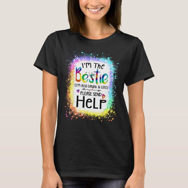 I m The Bestie  couples love Summer beach party ti T-Shirt (Front)