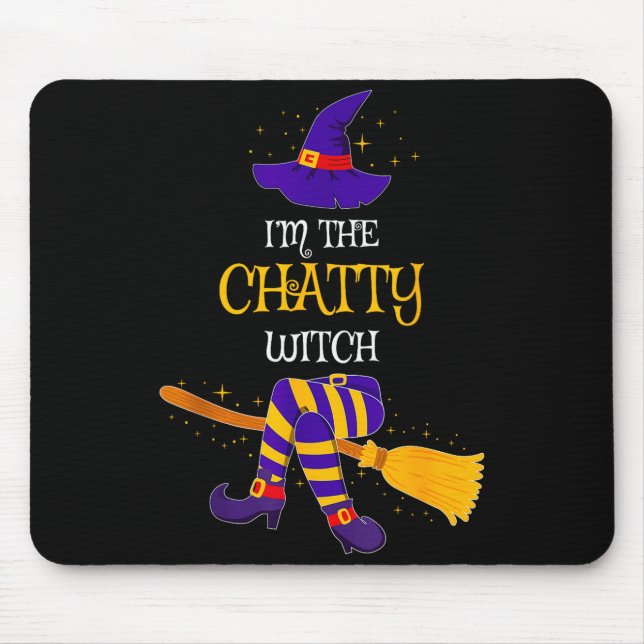 I’m The Chatty Witch Family Matching Costume Hallo Mouse Pad (Front)