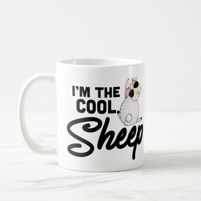 I’m the Cool Sheep Mug – Funny Farm Animal Coffee  (Left)