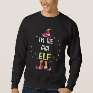I m The Gigi Elf Tie Dye Christmas Matching Family Sweatshirt