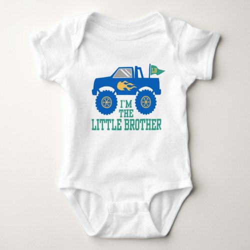 Im The Little Brother Monster Truck Baby Bodysuit
