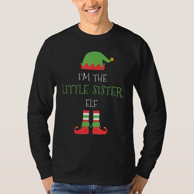 I M The Little Sister Elf Christmas Family Matchin T-Shirt (Front)
