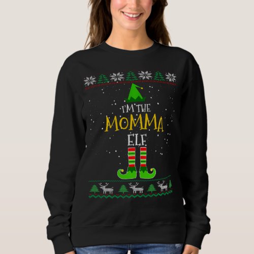 I M The Momma Elf Family Matching Christmas Pajama Sweatshirt