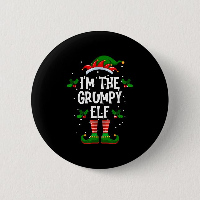 I’m The Mpy Elf Christmas Xmas Pajama Pj Men Women Button (Front)