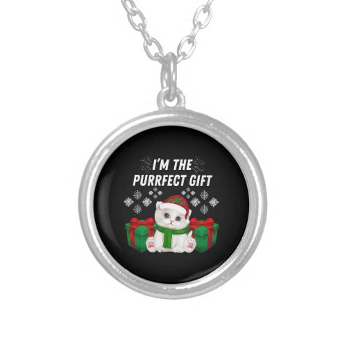 I m The Purrfect Gift Silver Plated Necklace