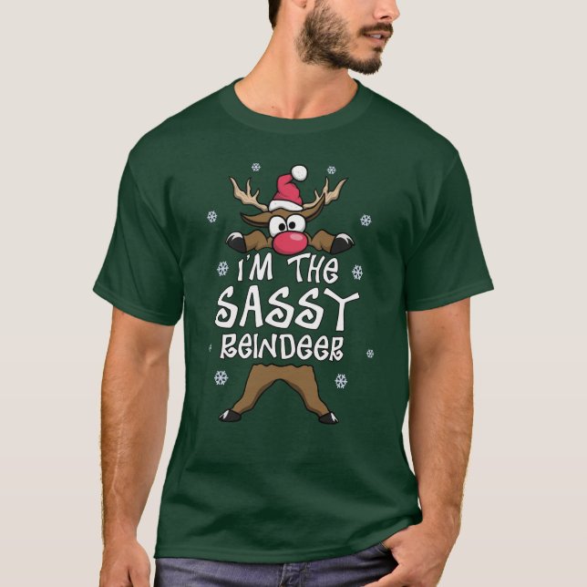 I’m The Sassy Reindeer Family Christmas Pajama Top (Front)
