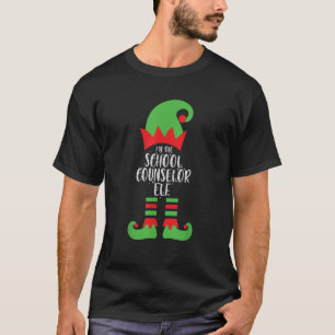 I m The School Counselor Elf Christmas Social Work T-Shirt