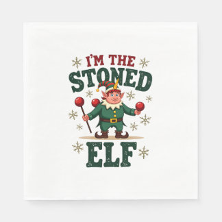 I�m The Stoned Elf Vintage Christmas Dabbing Unico Napkins