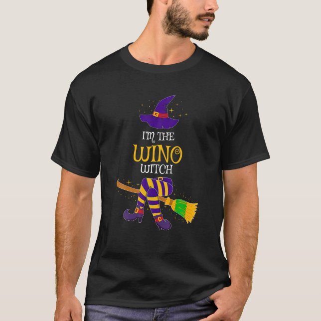 I m The Wino Witch Family Matching Costume Hallowe T-Shirt (Front)