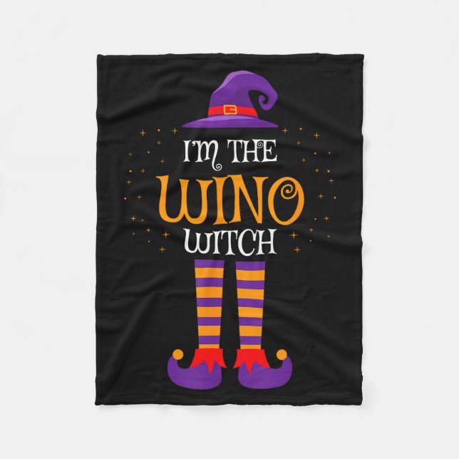 I’m The Wino Witch Halloween Family Matching Group Fleece Blanket (Front)