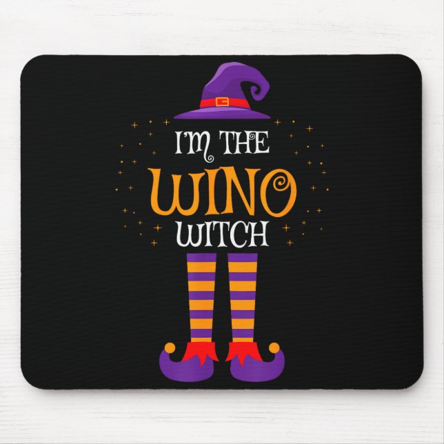 I’m The Wino Witch Halloween Family Matching Group Mouse Pad (Front)