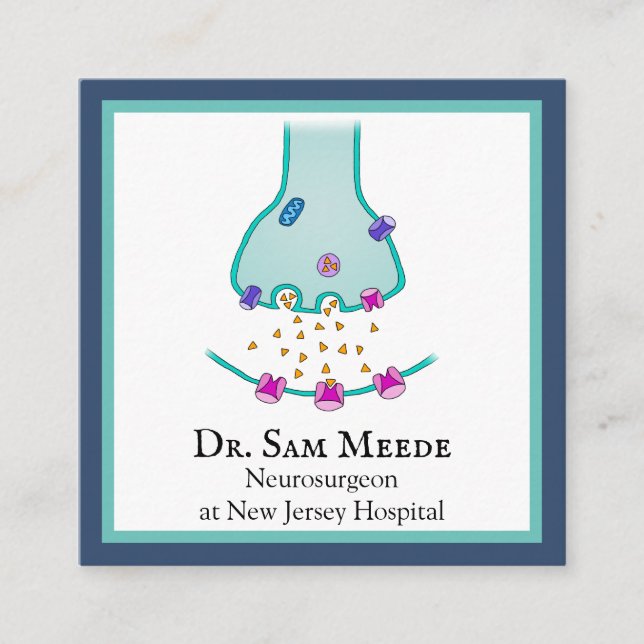 I’m Thinking Neuron Synapse Square Business Card (Front)