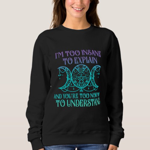 I M Too Insane To Explain And You Re Too Normal Sweatshirt