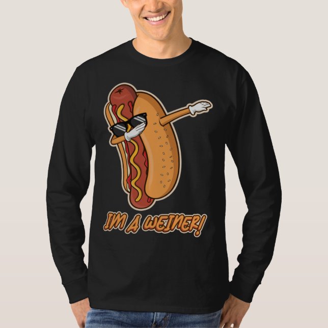 I m Wiener  Dabbing Sunglasses Hotdog Food  Humor T-Shirt (Front)