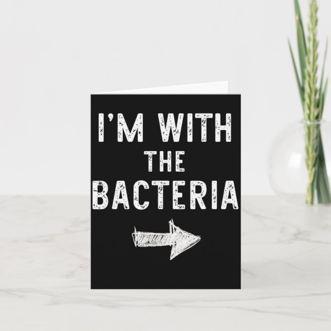 I’m With The Bacteria Funny Halloween Couple Costu Card (Front)