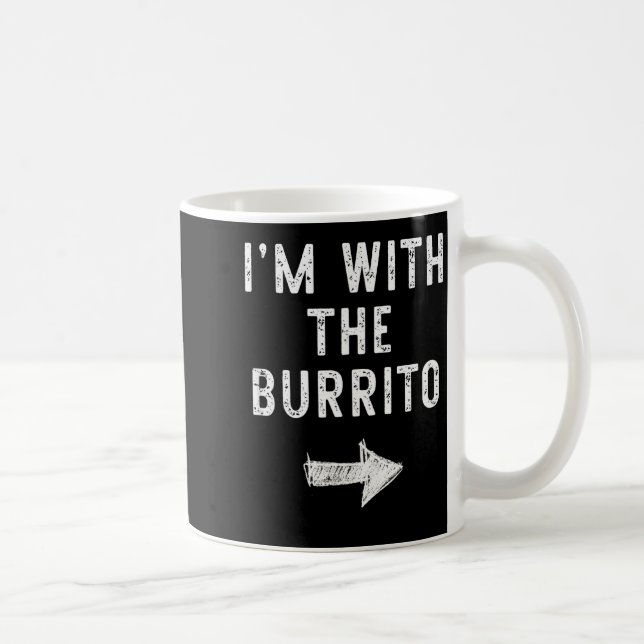 I’m With The Burrito Funny Halloween Couple Costum Coffee Mug (Right)