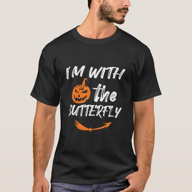 I’M With The Butterfly Witch Costume Halloween T-Shirt (Front)