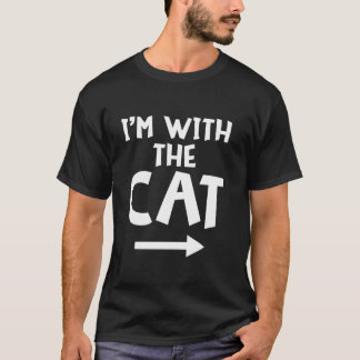 I m With The Cat Funny Matching Couple Halloween C T-Shirt
