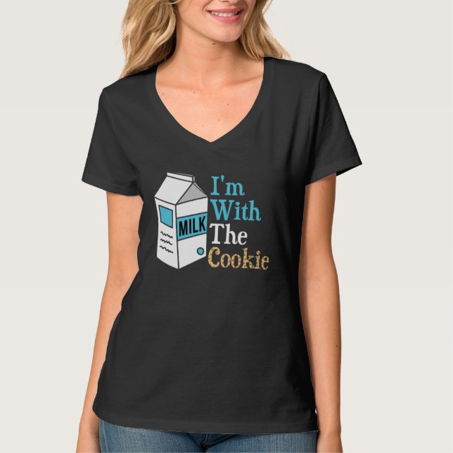 I m With The Cookie Milk Costume Matching T-Shirt (Front)