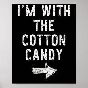 I’m With The Cotton Candy Funny Halloween Couple C Poster